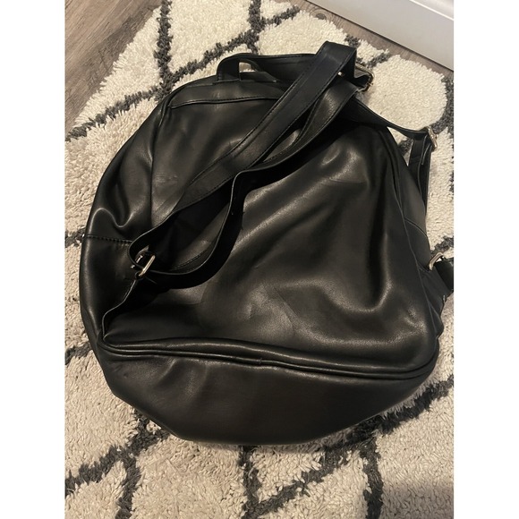 Aldo Azarian Faux Leather Backpack Bag Quilted Chain Detail Black - Picture 2 of 2